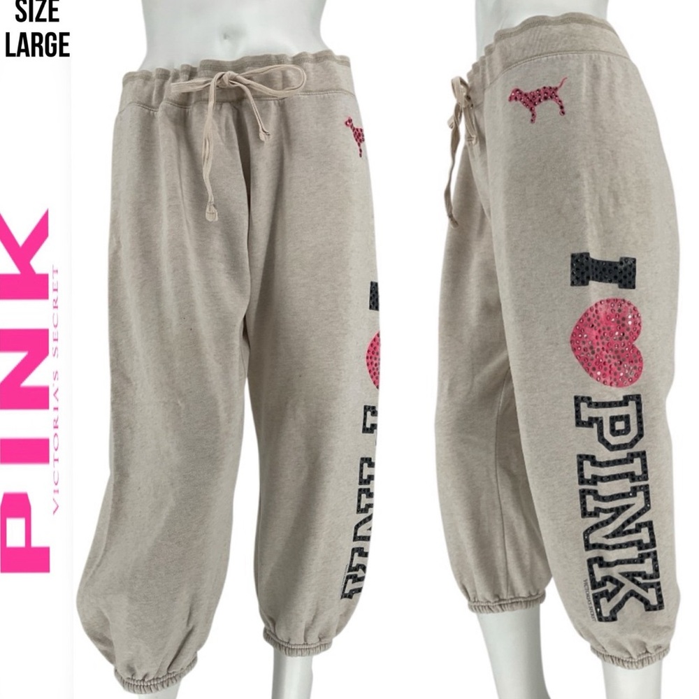 Pink Victoria secret bling carpi sweatpants RARE